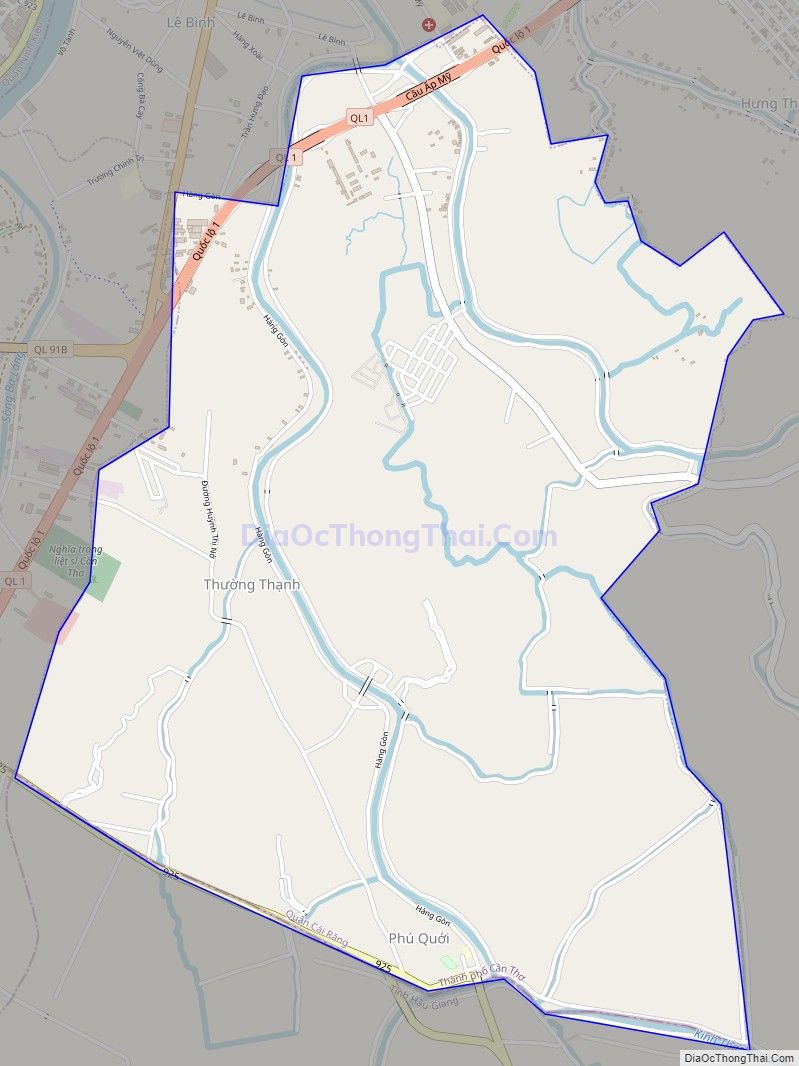 Bản đồ giao thông phường Thường Thạnh, quận Cái Răng