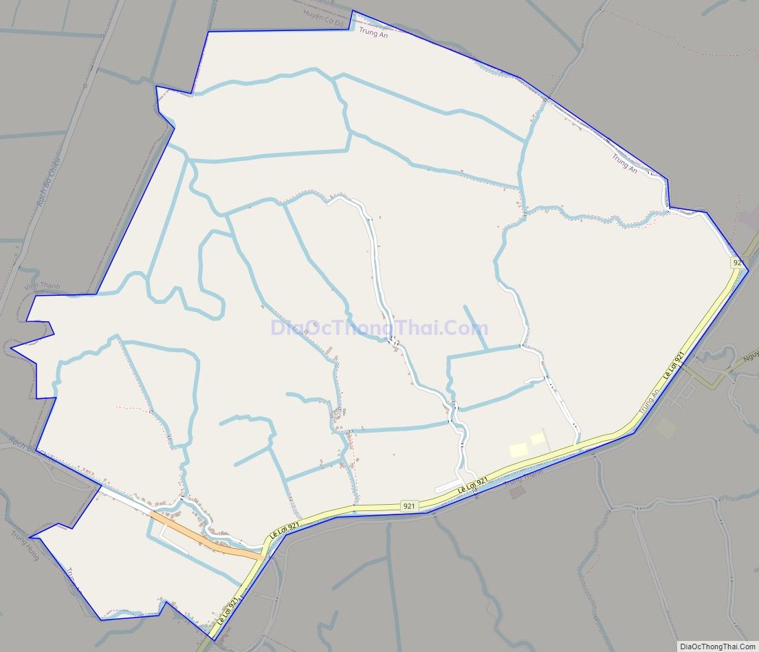 Bản đồ giao thông xã Trung An, huyện Cờ Đỏ