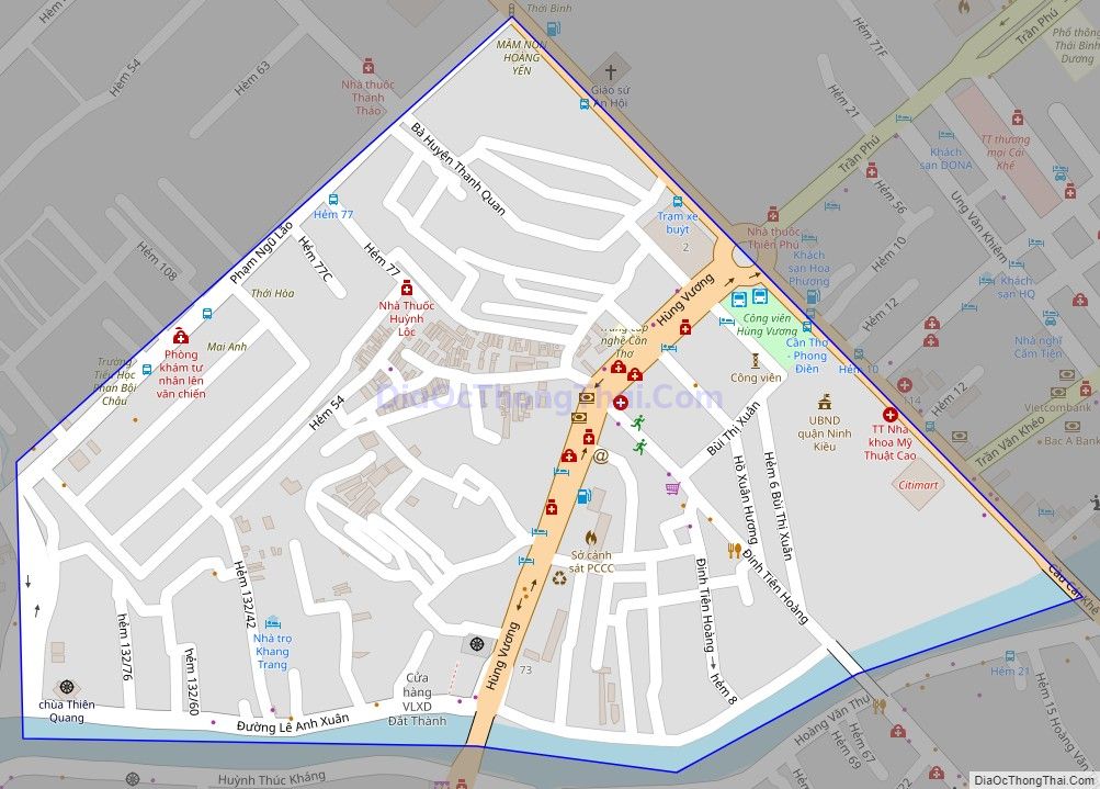 Bản đồ giao thông phường Thới Bình, quận Ninh Kiều