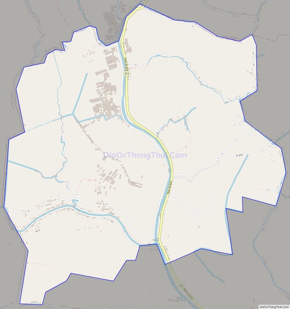 Bản đồ giao thông xã Tân Thới, huyện Phong Điền