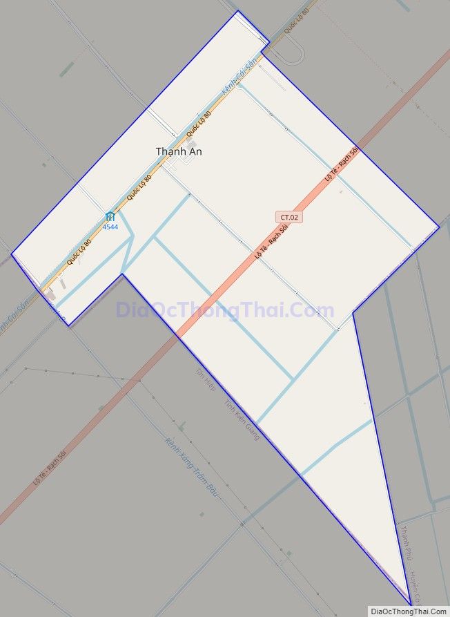 Bản đồ giao thông Thị trấn Thạnh An, huyện Vĩnh Thạnh
