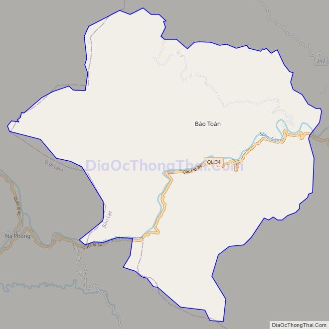 Bản đồ giao thông xã Bảo Toàn, huyện Bảo Lạc