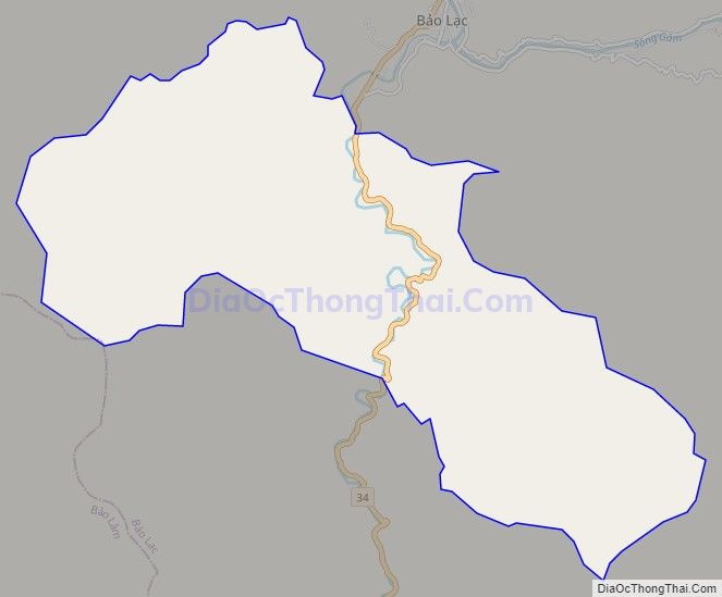 Bản đồ giao thông xã Hồng Trị, huyện Bảo Lạc