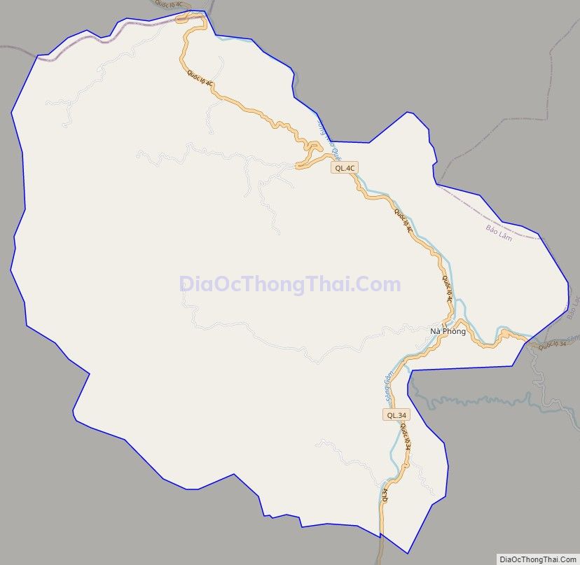 Bản đồ giao thông xã Lý Bôn, huyện Bảo Lâm