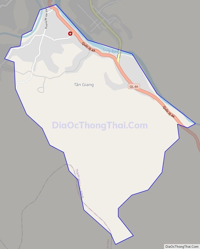Bản đồ giao thông phường Tân Giang, thành phố Cao Bằng