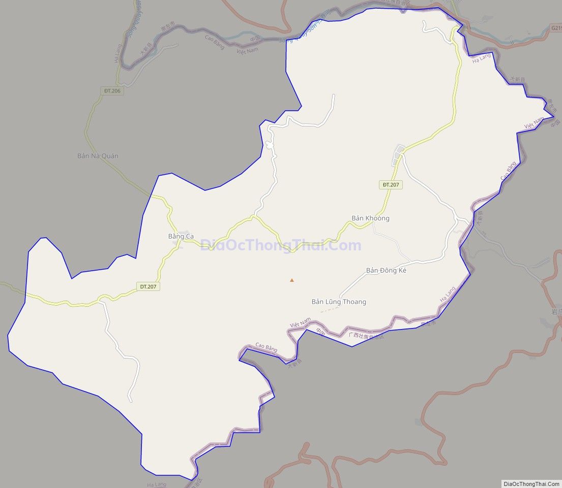 Bản đồ giao thông xã Lý Quốc, huyện Hạ Lang