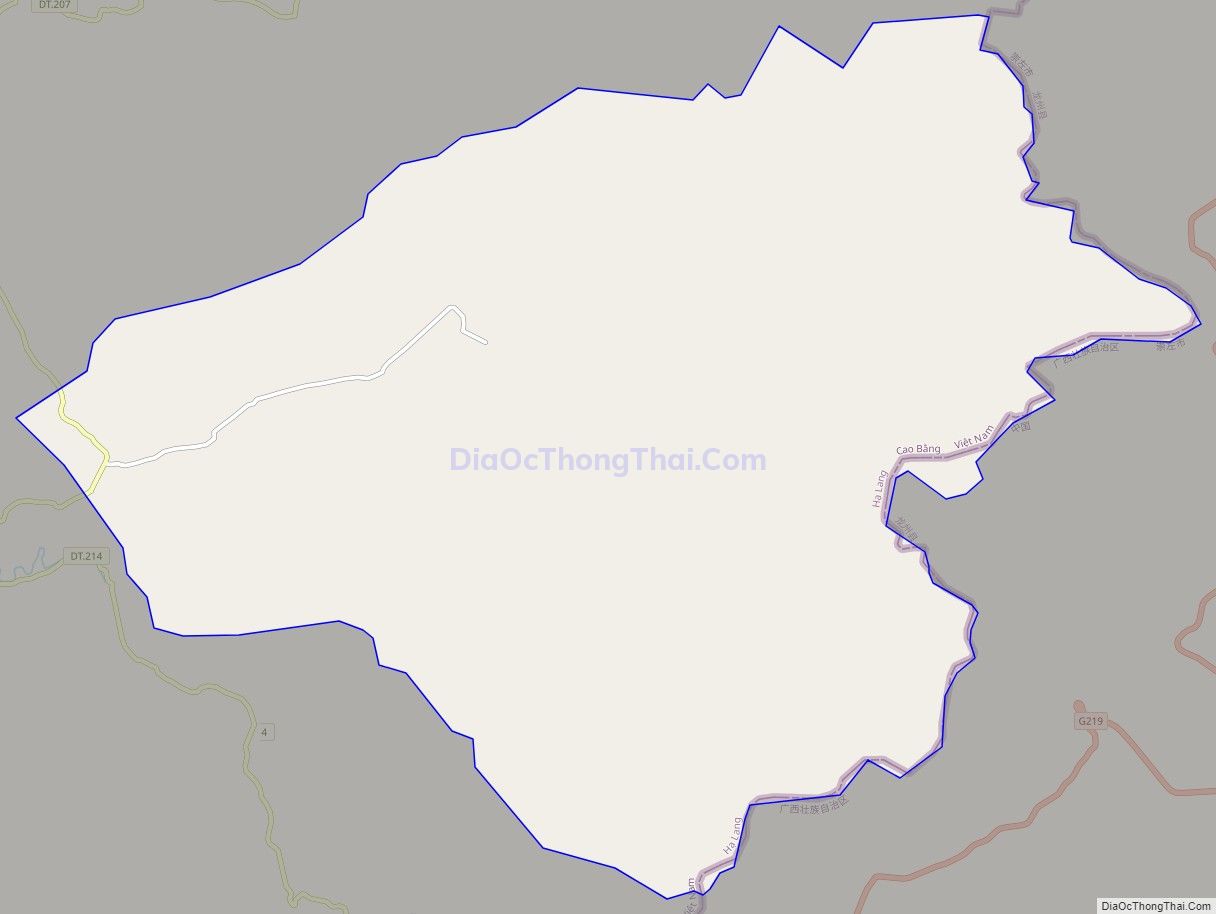 Bản đồ giao thông xã Quang Long, huyện Hạ Lang