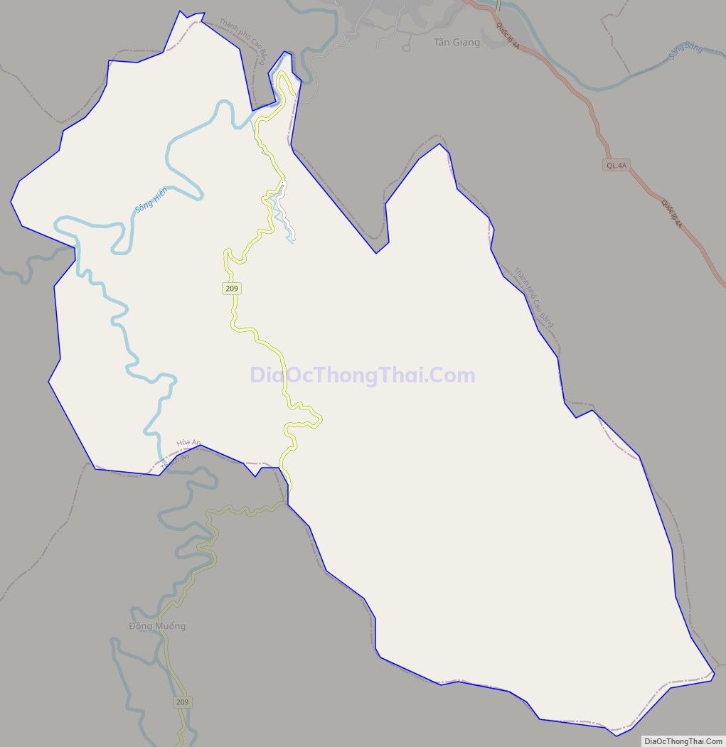 Bản đồ giao thông xã Lê Chung, huyện Hòa An