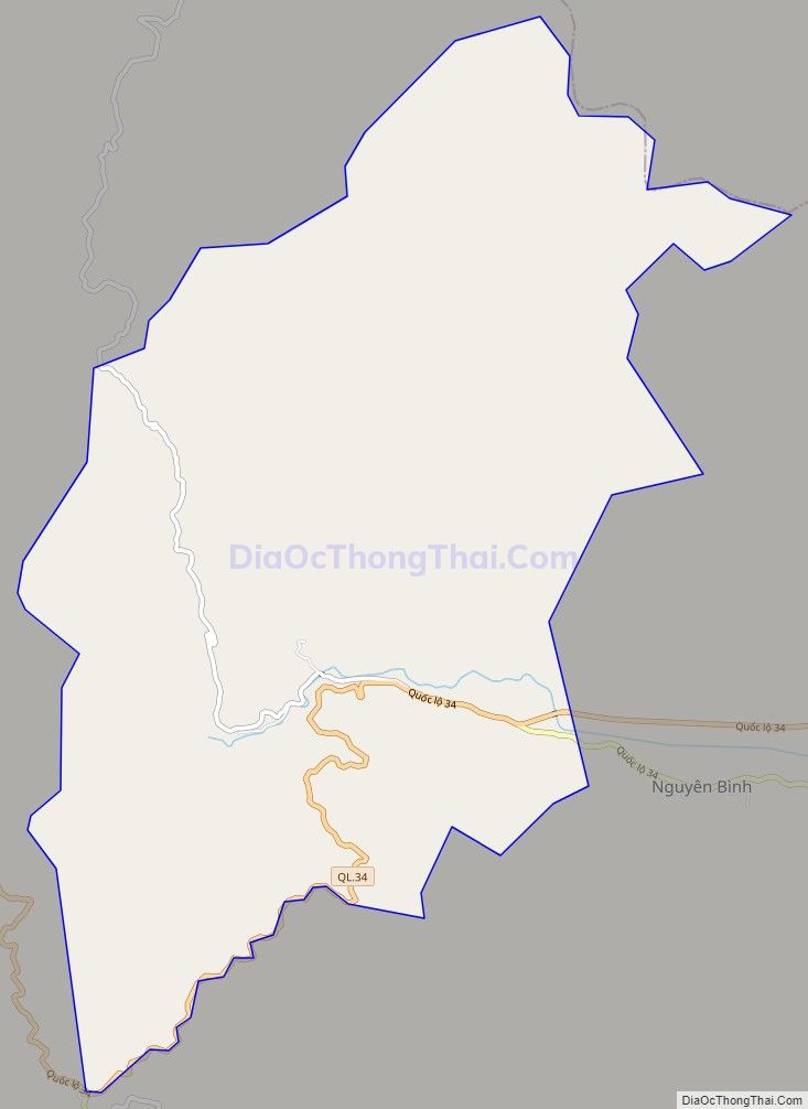 Bản đồ giao thông xã Thể Dục, huyện Nguyên Bình