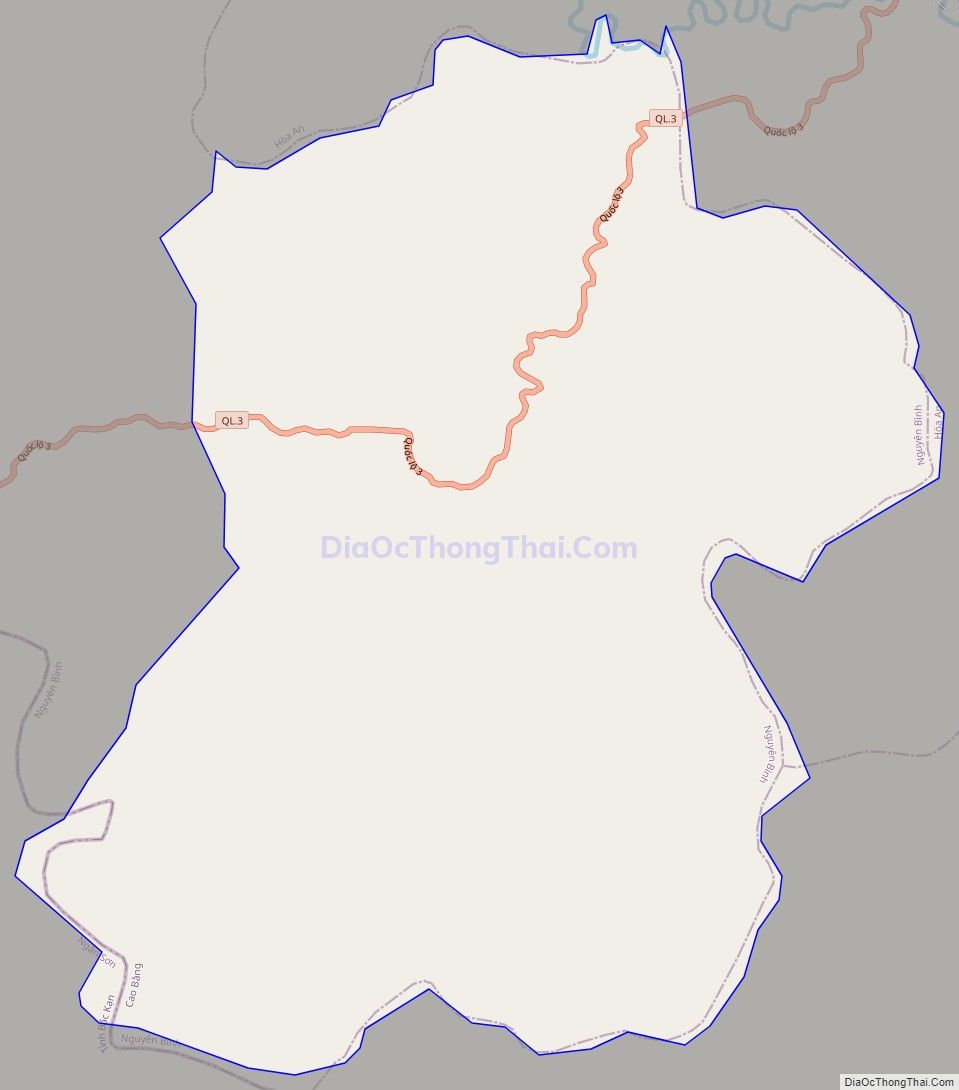 Bản đồ giao thông xã Thịnh Vượng, huyện Nguyên Bình
