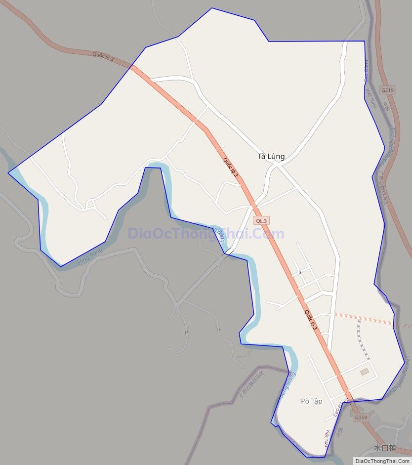 Bản đồ giao thông Thị trấn Tà Lùng, huyện Quảng Hòa