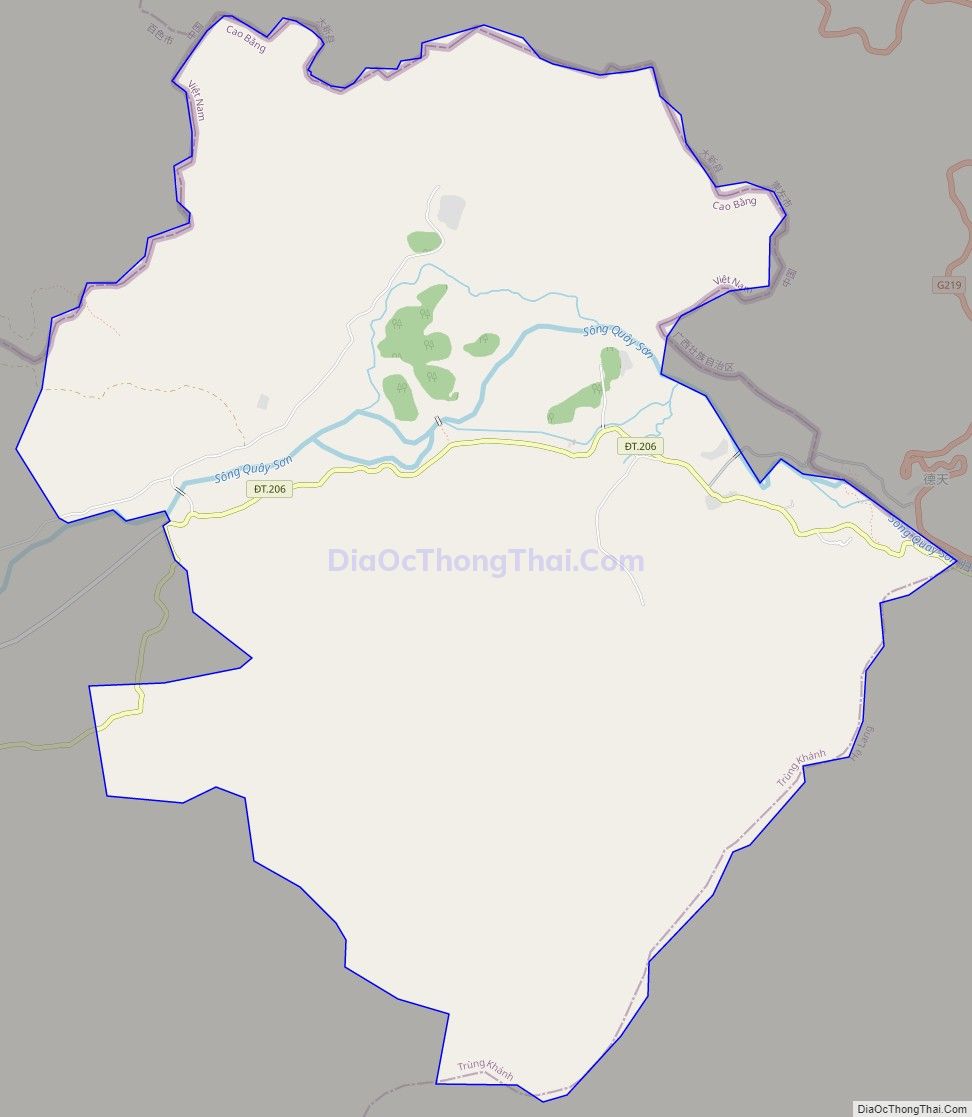 Bản đồ giao thông xã Đàm Thủy, huyện Trùng Khánh