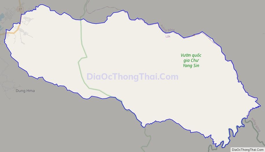 Bản đồ giao thông xã Bông Krang, huyện Lắk