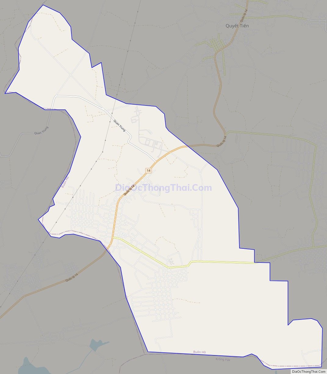 Bản đồ giao thông xã Cư Bao, thị xã Buôn Hồ