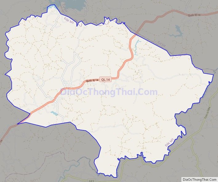 Bản đồ giao thông xã Đắk Gằn, huyện Đắk Mil