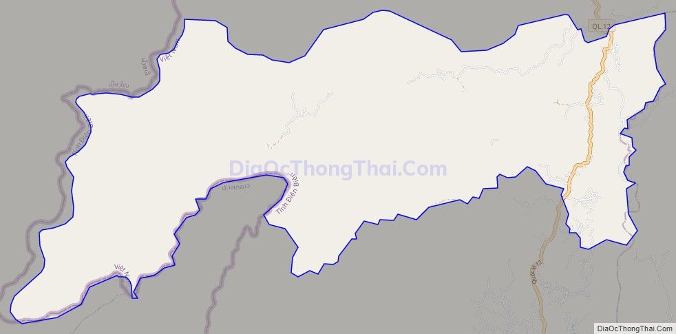 Bản đồ giao thông xã Hua Thanh, huyện Điện Biên