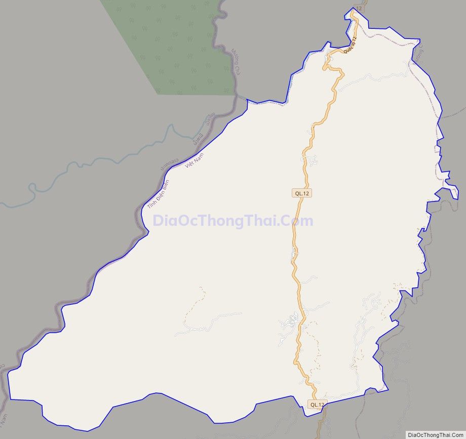 Bản đồ giao thông xã Mường Pồn, huyện Điện Biên