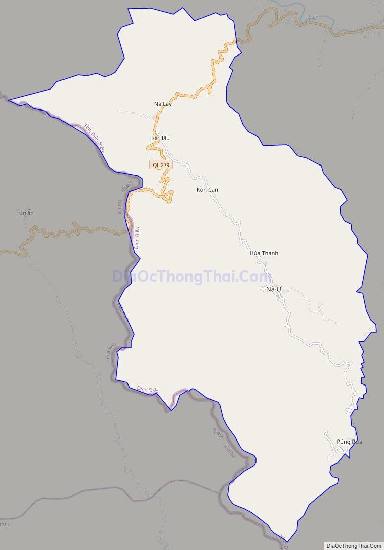 Bản đồ giao thông xã Na Ư, huyện Điện Biên