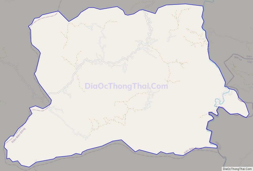 Bản đồ giao thông xã Pú Hồng, huyện Điện Biên Đông