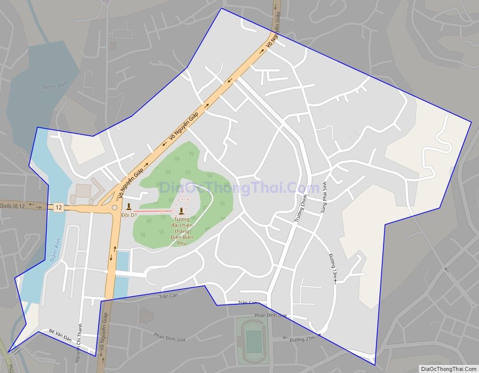 Bản đồ giao thông phường Tân Thanh, thành phố Điện Biên Phủ