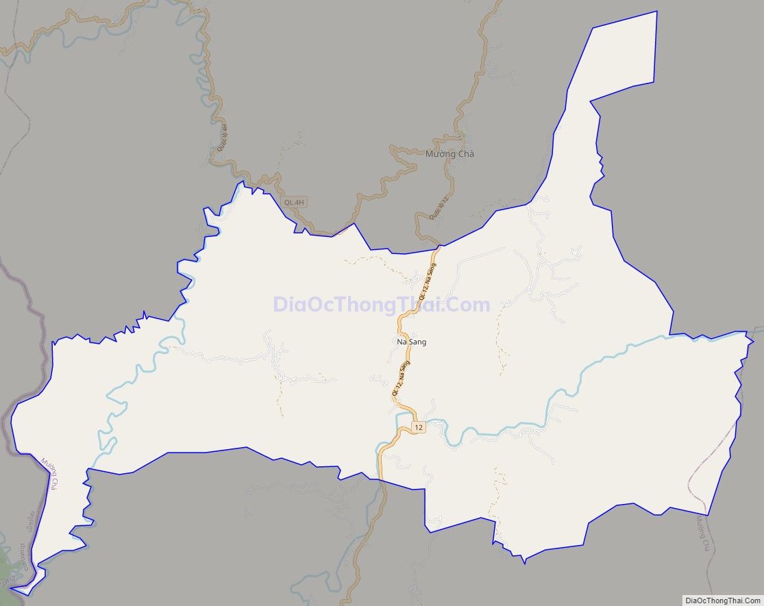 Bản đồ giao thông xã Na Sang, huyện Mường Chà