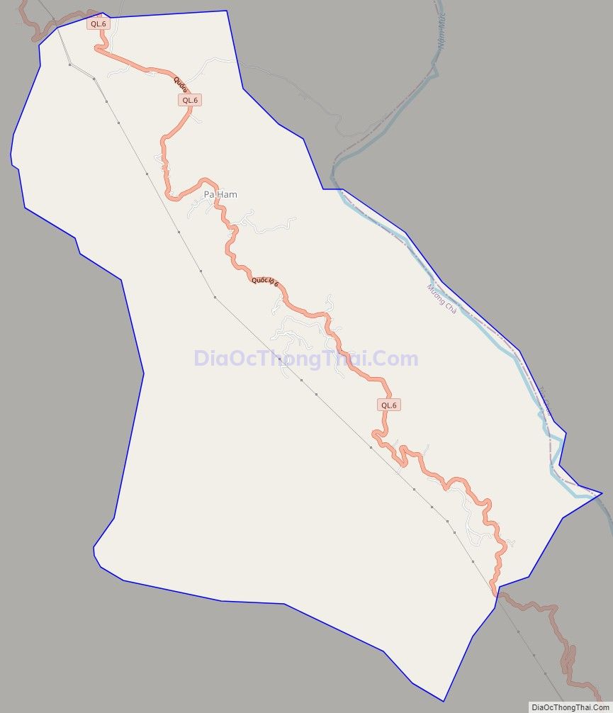Bản đồ giao thông xã Pa Ham, huyện Mường Chà