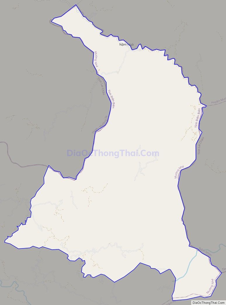 Bản đồ giao thông xã Huổi Lếnh, huyện Mường Nhé