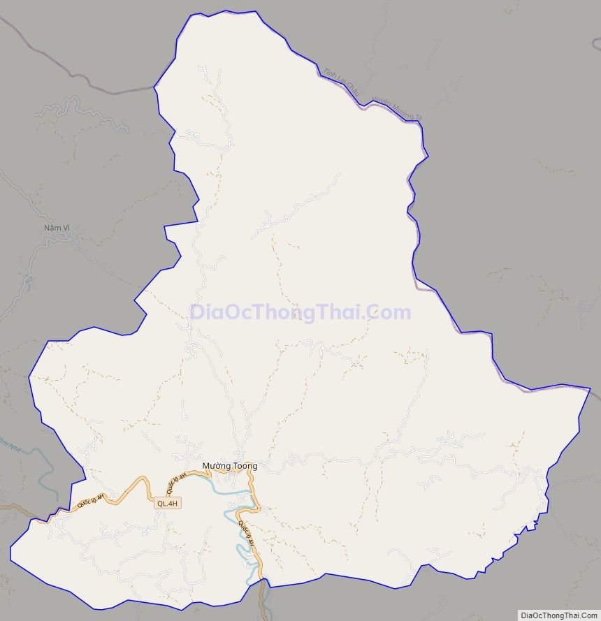 Bản đồ giao thông xã Mường Toong, huyện Mường Nhé