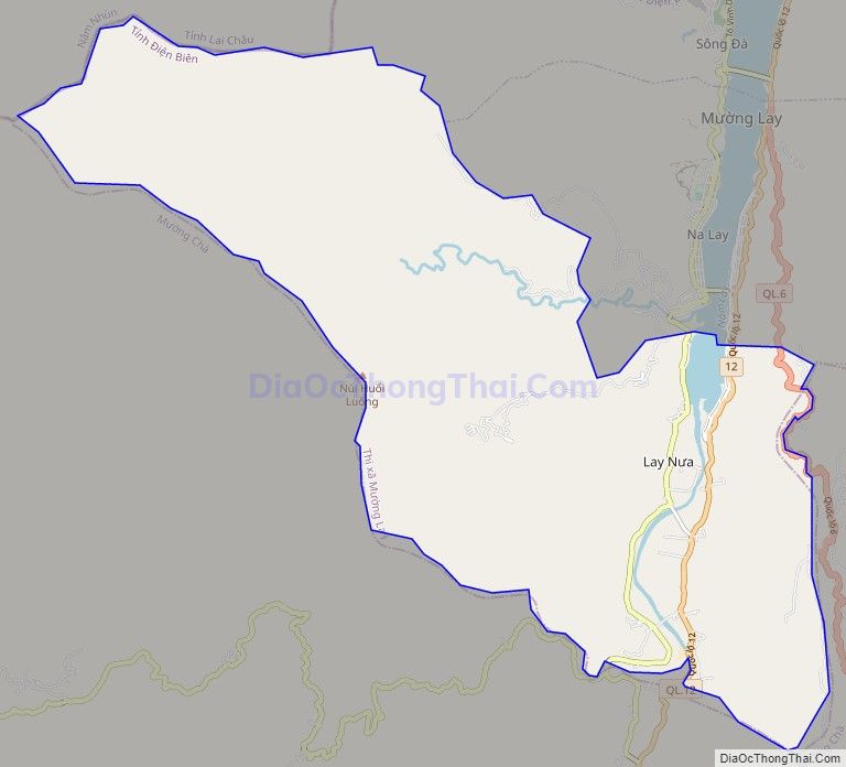 Bản đồ giao thông xã Lay Nưa, thị xã Mường Lay