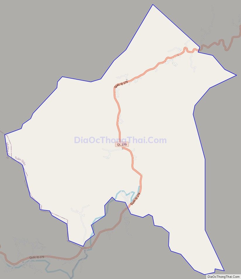 Bản đồ giao thông xã Chiềng Sinh, huyện Tuần Giáo