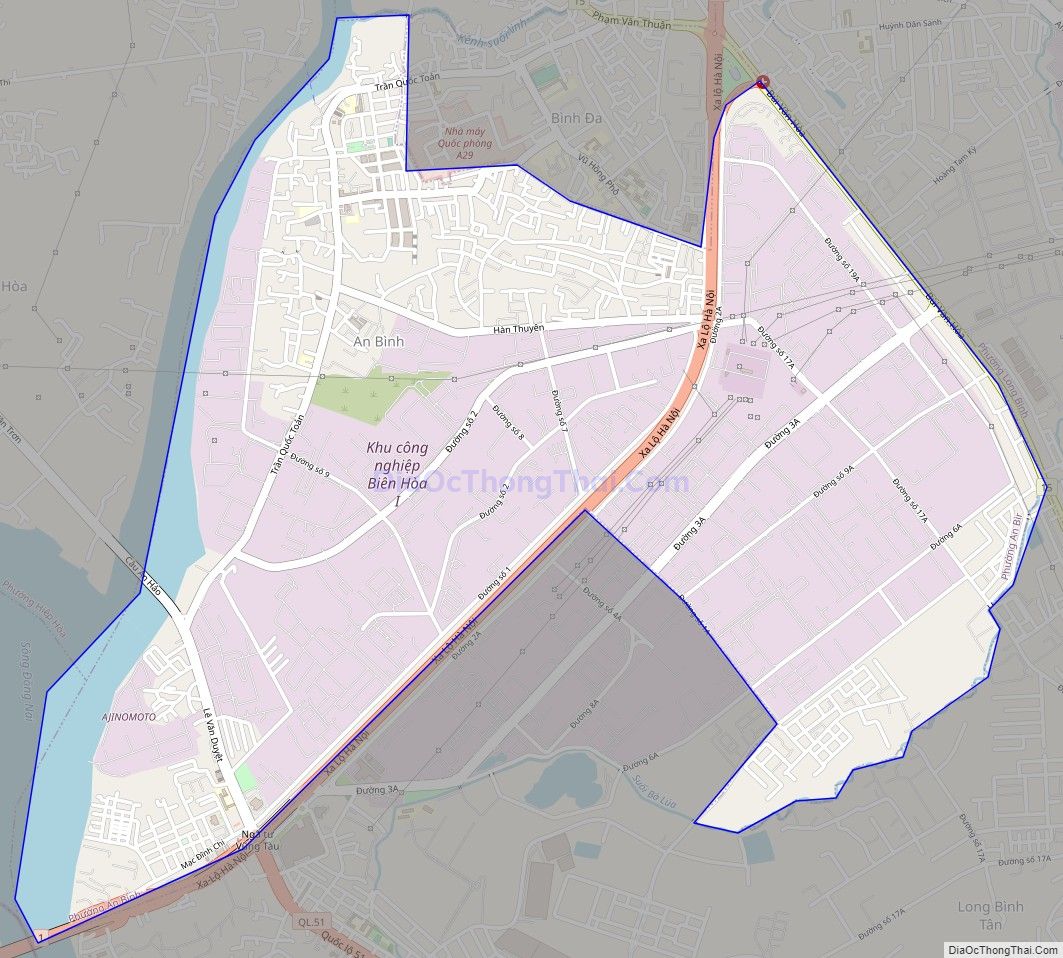 Bản đồ giao thông phường An Bình, thành phố Biên Hòa