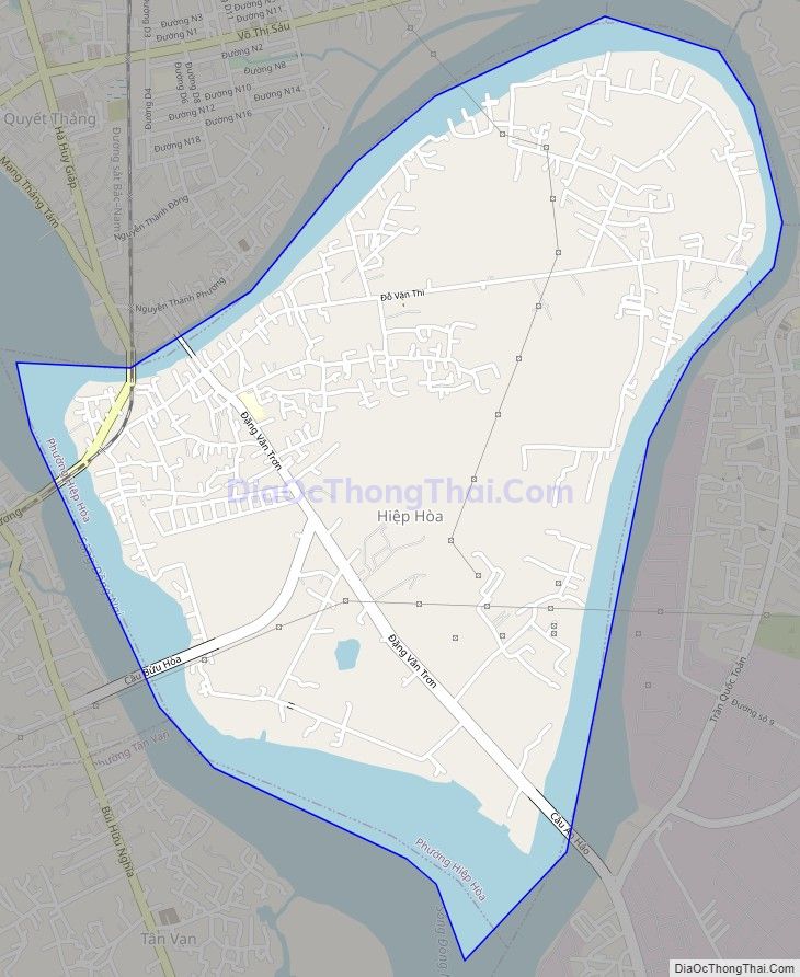 Bản đồ giao thông phường Hiệp Hòa, thành phố Biên Hòa