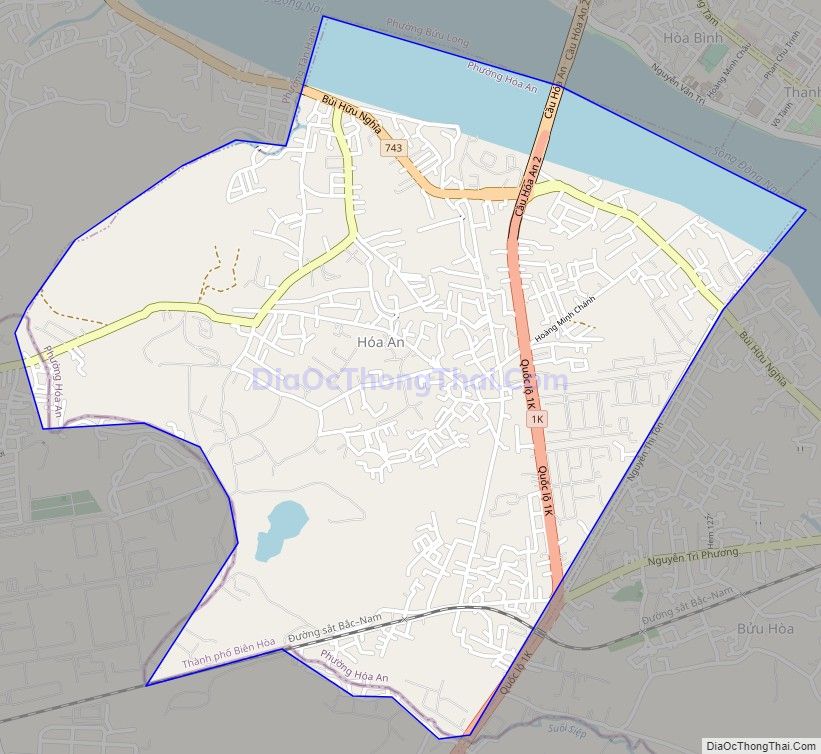 Bản đồ giao thông phường Hóa An, thành phố Biên Hòa