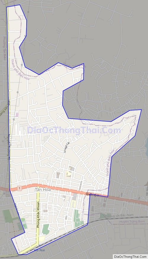 Bản đồ giao thông phường Tân Hòa, thành phố Biên Hòa