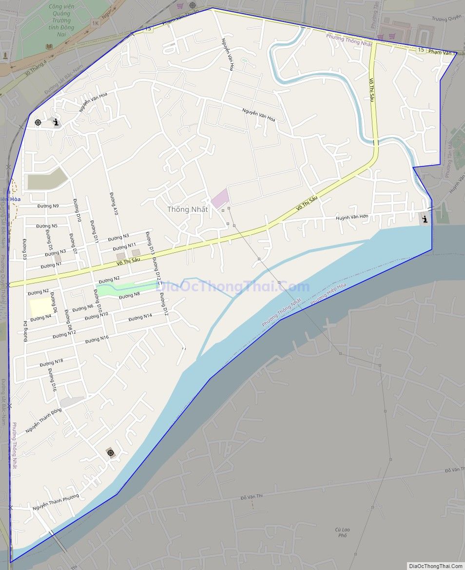 Bản đồ giao thông phường Thống Nhất, thành phố Biên Hòa