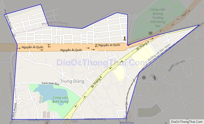Bản đồ giao thông phường Trung Dũng, thành phố Biên Hòa