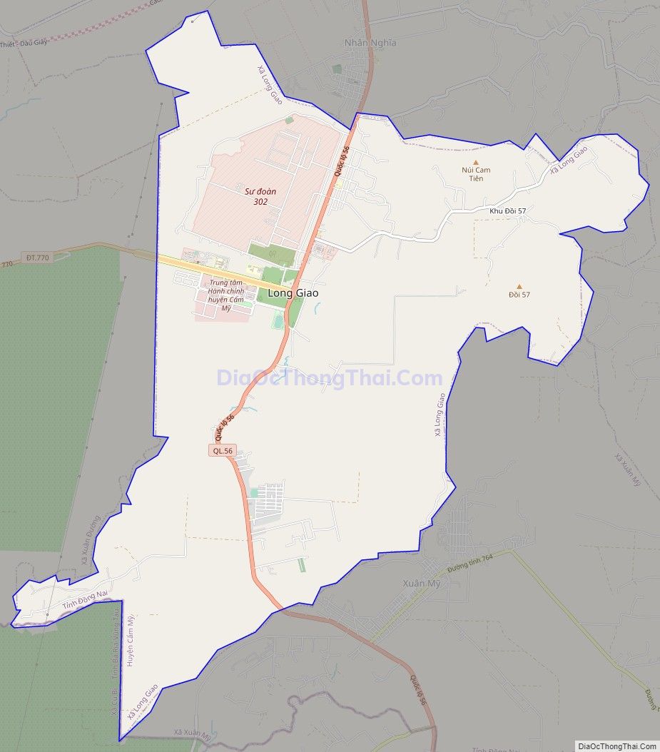 Bản đồ giao thông thị trấn Long Giao, huyện Cẩm Mỹ