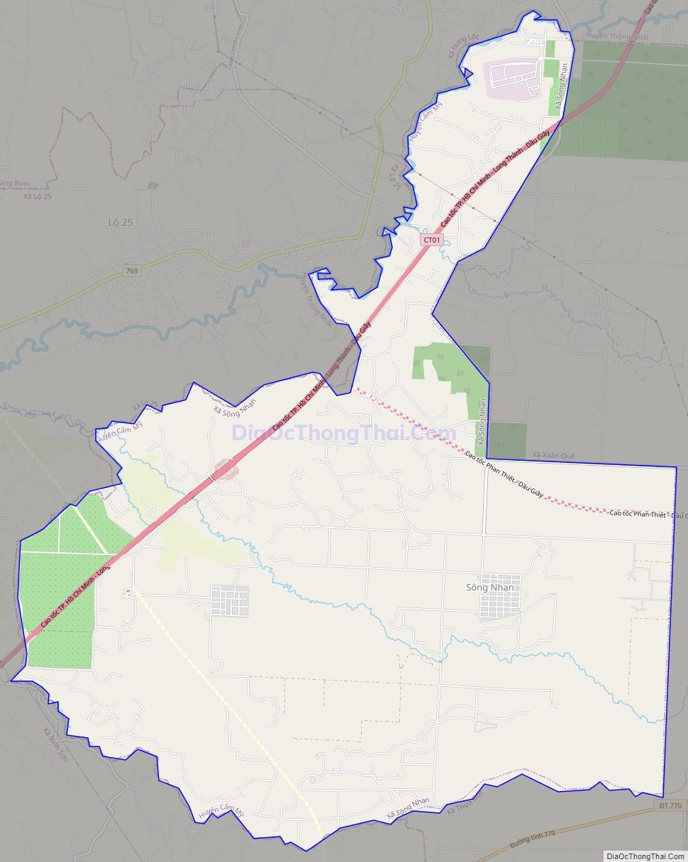 Bản đồ giao thông xã Sông Nhạn, huyện Cẩm Mỹ