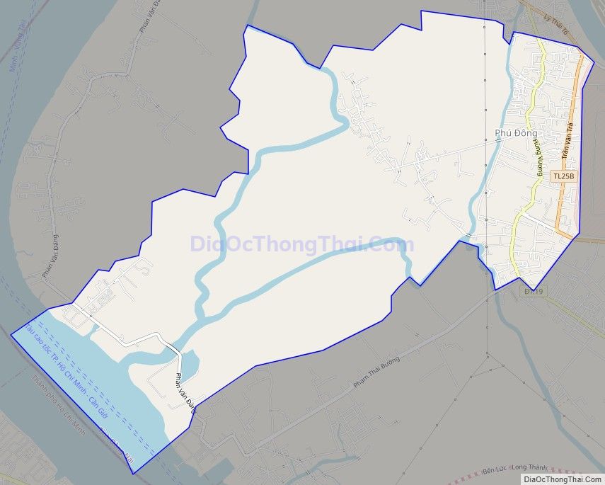 Bản đồ giao thông xã Phú Đông, huyện Nhơn Trạch