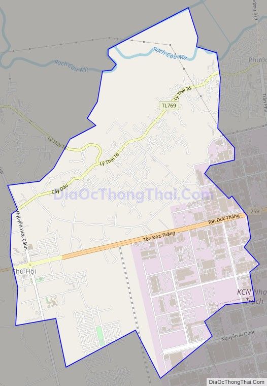 Bản đồ giao thông xã Phú Hội, huyện Nhơn Trạch
