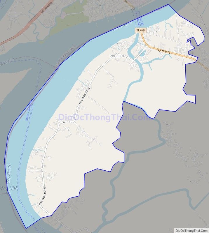Bản đồ giao thông xã Phú Hữu, huyện Nhơn Trạch