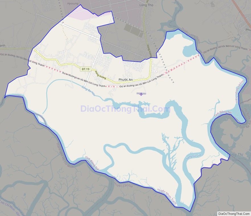 Bản đồ giao thông xã Phước An, huyện Nhơn Trạch