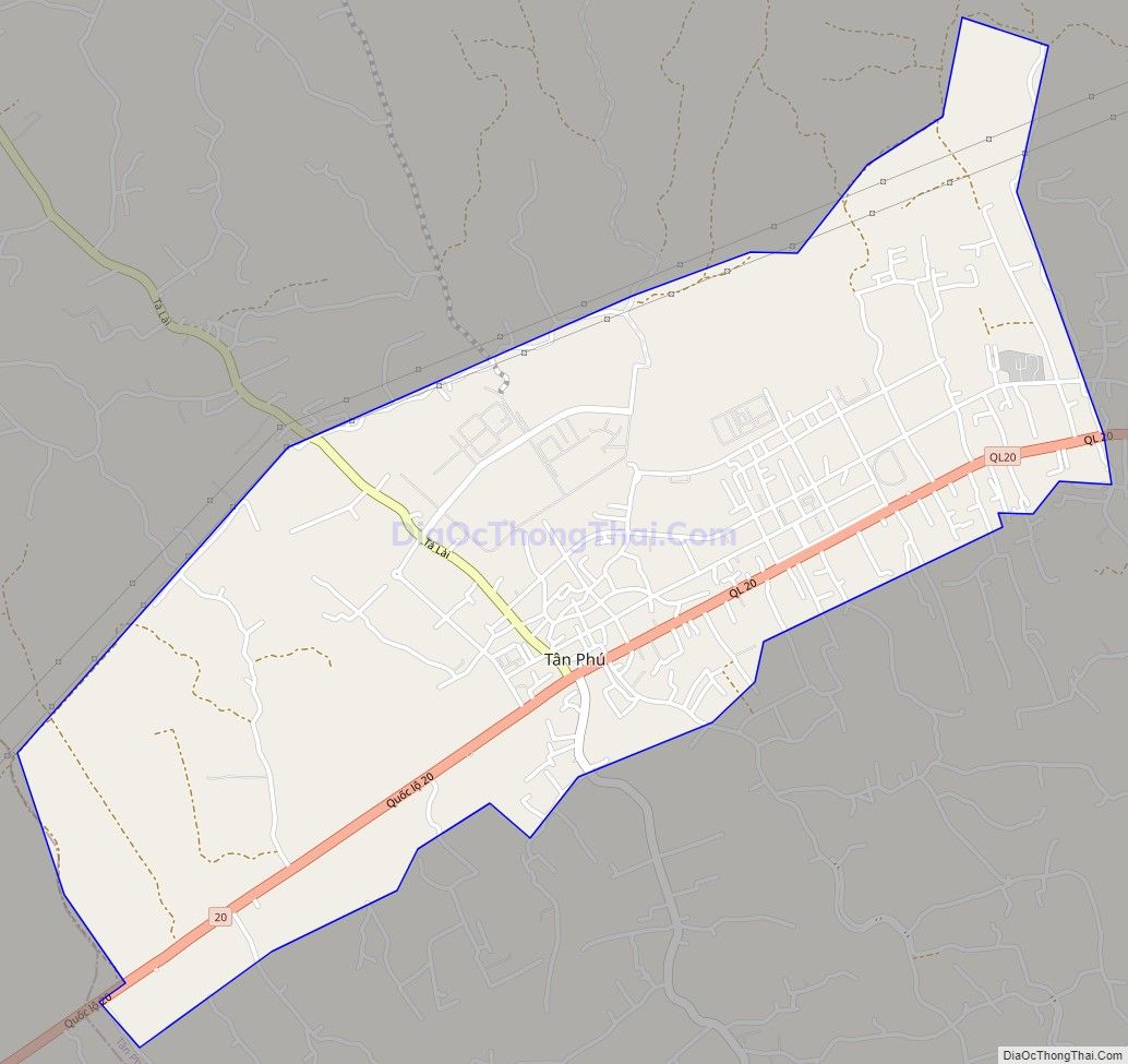 Bản đồ giao thông Thị trấn Tân Phú, huyện Tân Phú