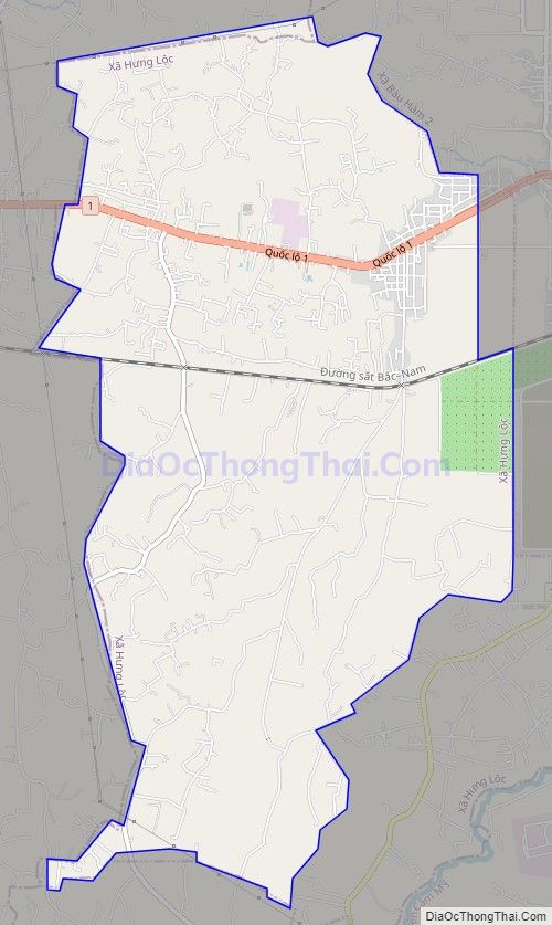Bản đồ giao thông xã Hưng Lộc, huyện Thống Nhất