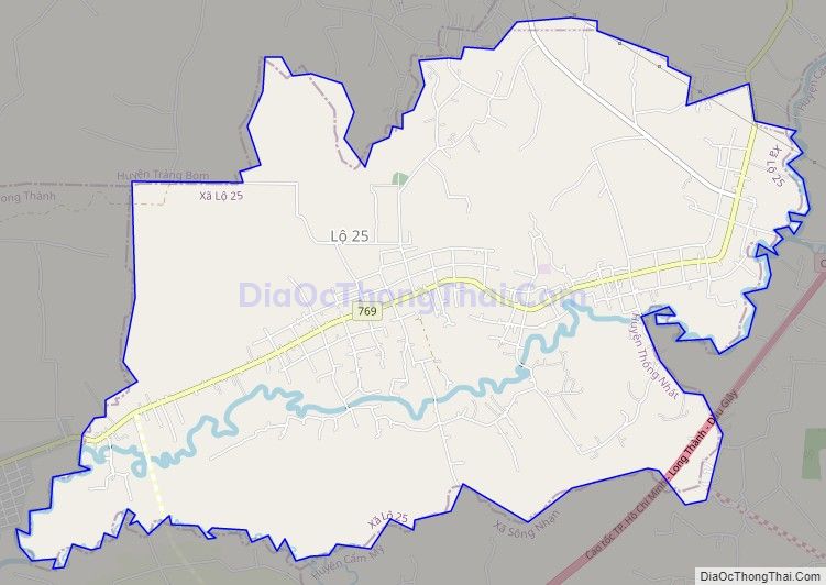 Bản đồ giao thông xã Lộ 25, huyện Thống Nhất