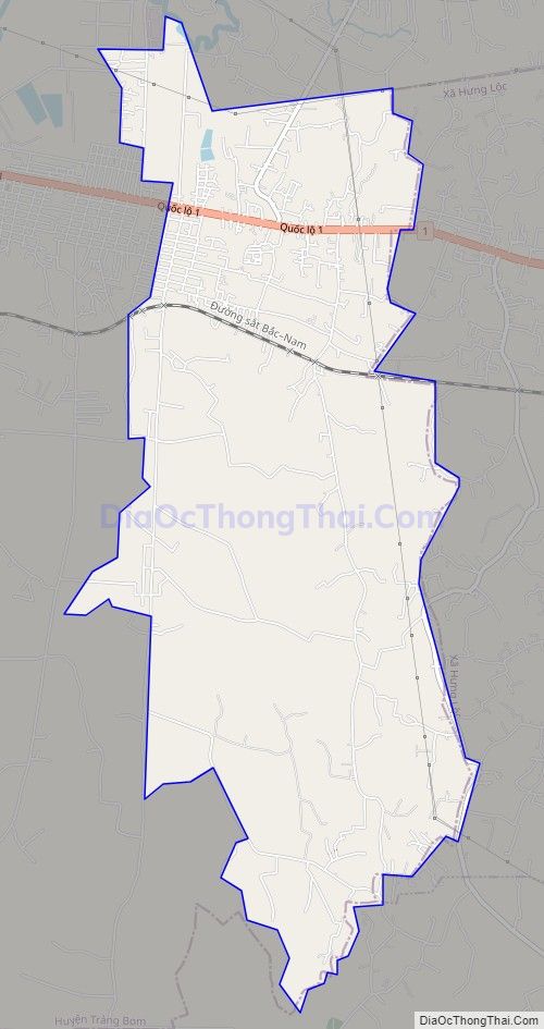 Bản đồ giao thông xã Hưng Thịnh, huyện Trảng Bom