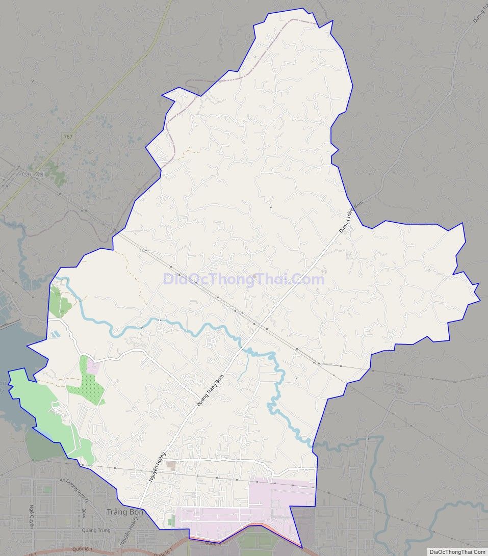 Bản đồ giao thông xã Sông Trầu, huyện Trảng Bom