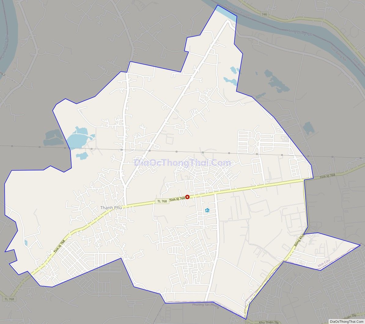 Bản đồ giao thông xã Thạnh Phú, huyện Vĩnh Cửu