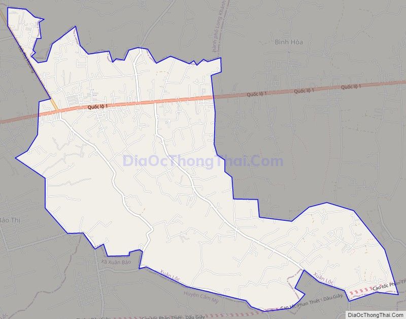 Bản đồ giao thông xã Bảo Hòa, huyện Xuân Lộc