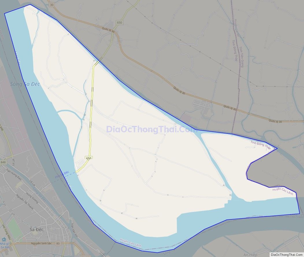 Bản đồ giao thông xã Bình Thạnh, huyện Cao Lãnh